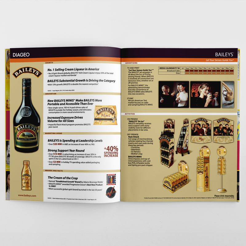 Baileys Spread | Diageo Trade Brochure North America