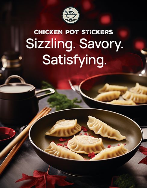 Chinese Pot Stickers  Food Beverage Trade Sell Sheet CPG Agency